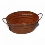 Barreño ovalado grande oxidado 5 cm