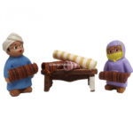 Puesto rollos telas con dos pastores 364