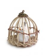 Jaula con dos palomas 15-20 cm.