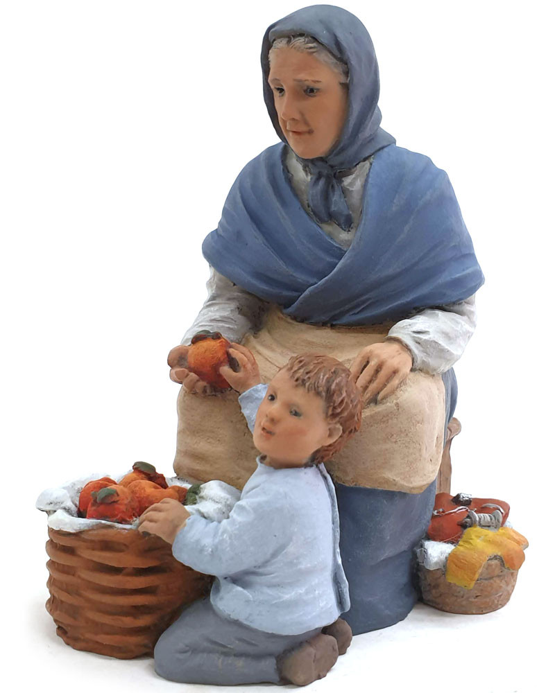 Abuela con su nieto 12 cm