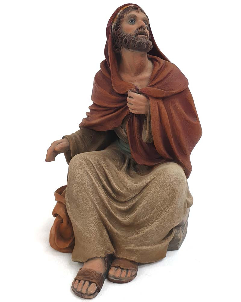 Pastor sentado con zurrón 12 cm