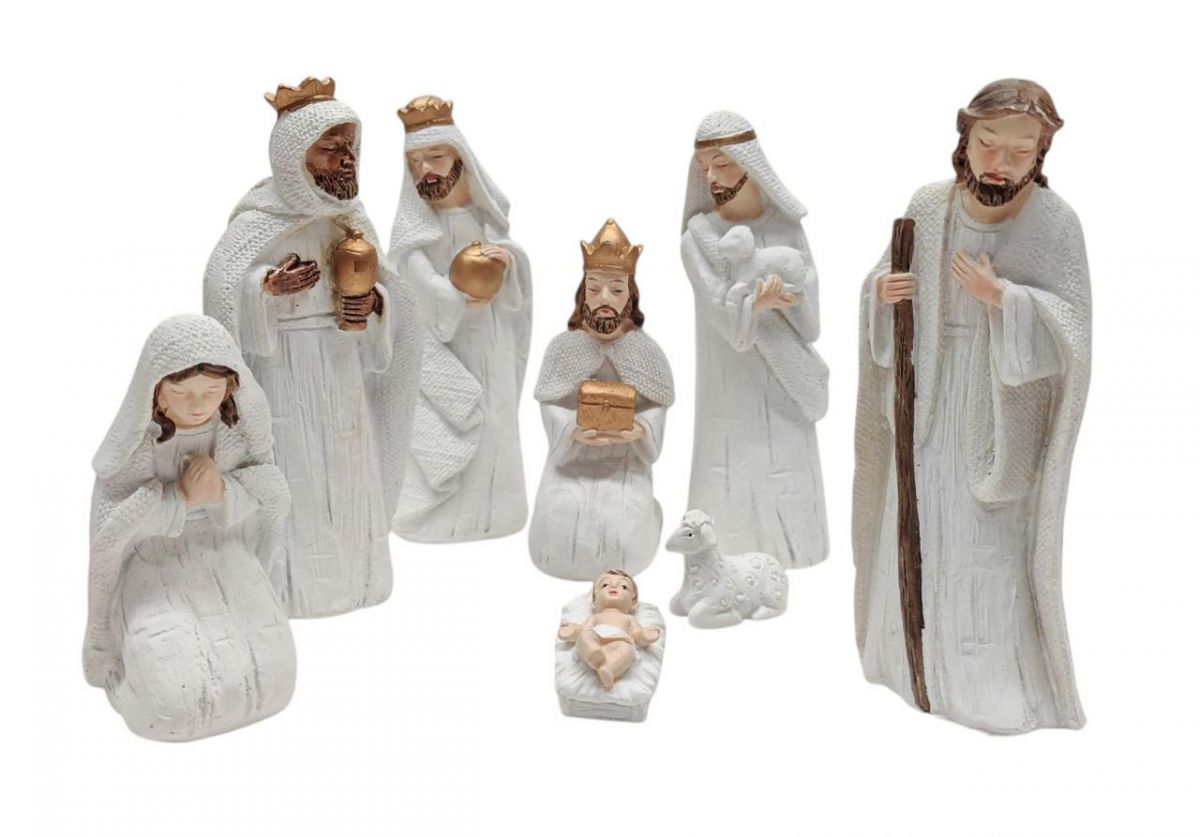 Nacimiento resina 14 cm 7 piezas