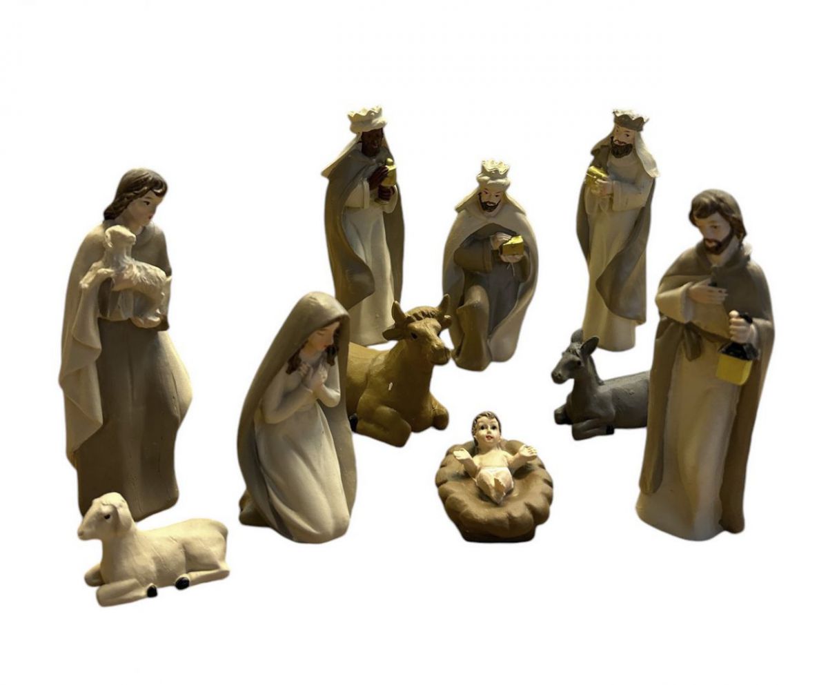 Nacimiento de resina 14 cm 9 piezas