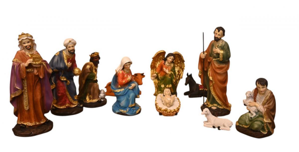 Conjunto Nacimiento Resina 30cm 11 piezas