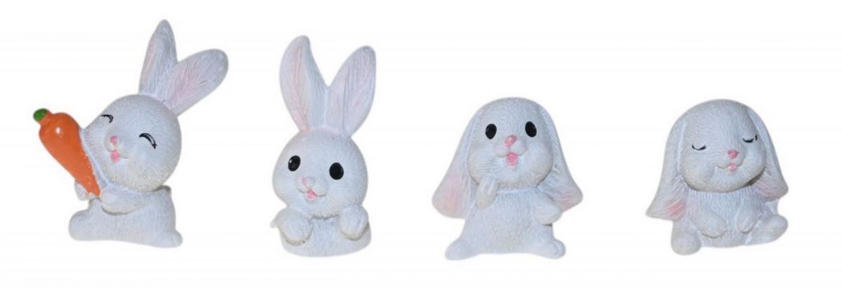 Conjunto 4 conejos infantil 3cm