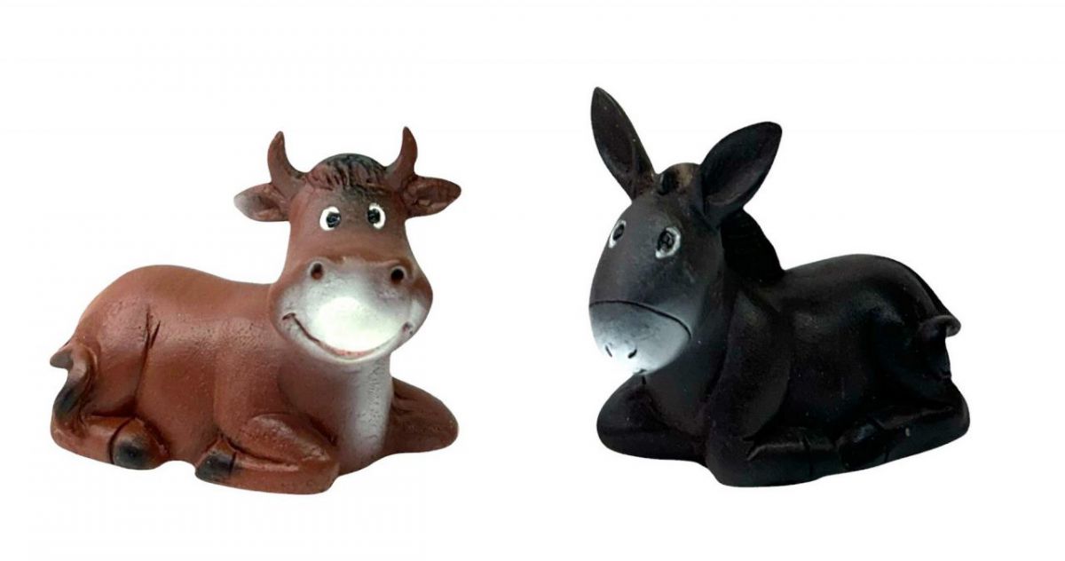 Conjunto Buey Mula Resina moderna 9cm